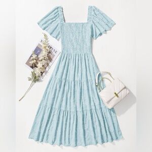 Womens Spring Short Sleeve Floral Sun Dress